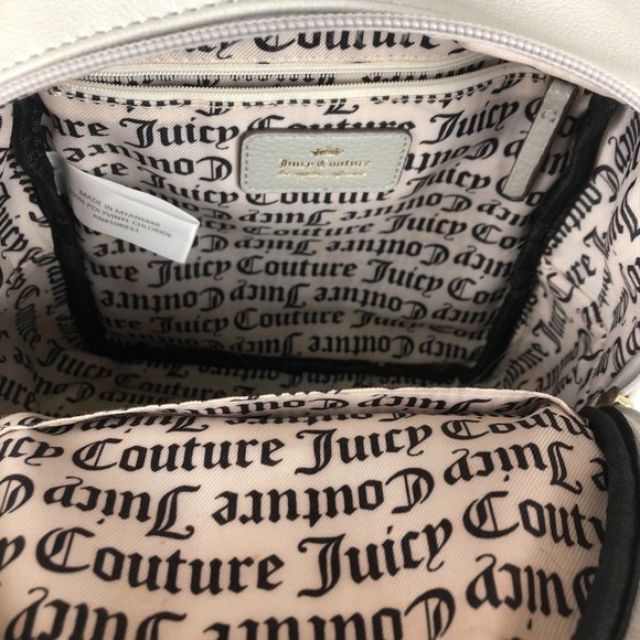 Juicy Couture Grey Gold Embellished Logo Front Top Handle Mini Backpack - Picture 11 of 15